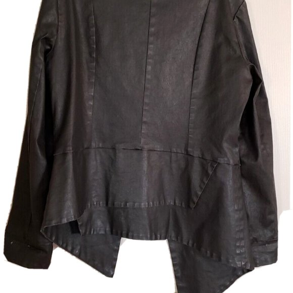 STUDIO B3 BLACK ASSYMETRIC COTTON COATED JACKET, SIZE 44/46 - Picture 10 of 13